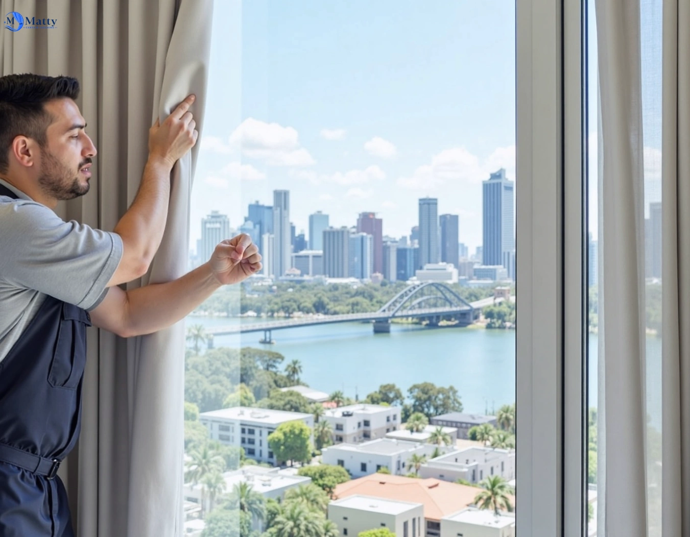 Professional curtain steam cleaning service woodend QLD by Matty Curtain Cleaning